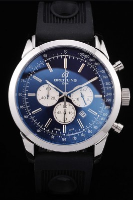 Breitling Top Replica 7916 Black Rubber Strap Transocean Black Dial Black Rubber Strap Polished Stainless Steel Bezel