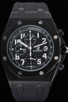 Audemars Top Replica 7721 Black Crocodile Leather Strap Piguet Royal Oak Offshore Singapore GP 2008 170