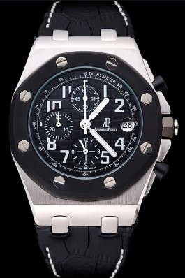 Audemars Top Replica 7718 Black Crocodile Leather Strap Piguet Royal Oak Offshore 160