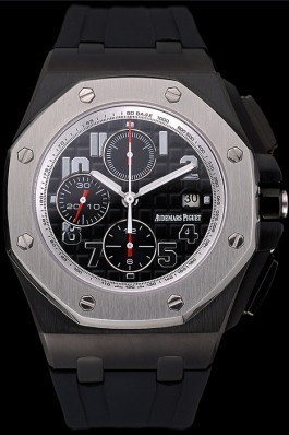 Swiss Audemars Piguet Royal Oak Offshore Chronograph Black Dial Black Steel Case Black Rubber Strap 622863