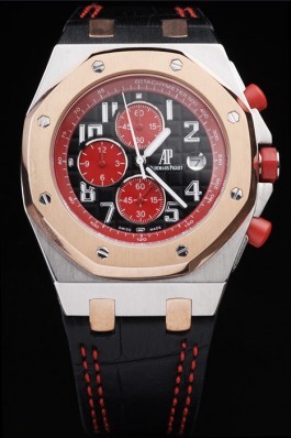 Audemars Top Replica 7600 Black Leather Strap 2008 Singapore In Augural F1 GP Limited Edition Stainless Steel Rose Gold Luxury Watch