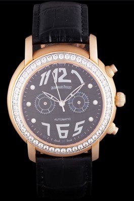 Audemars Top Replica 7618 Black Crocodile Leather Strap Piguet Jules Audemars Tourbillon 201