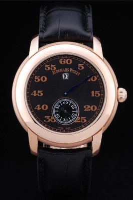 Audemars Top Replica 7619 Black Crocodile Leather Strap Piguet Jules Audemars Tourbillon 231