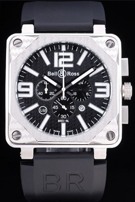 Bell Top Replica 7765 Black Rubber Strap and Ross BR01-92 Carbon