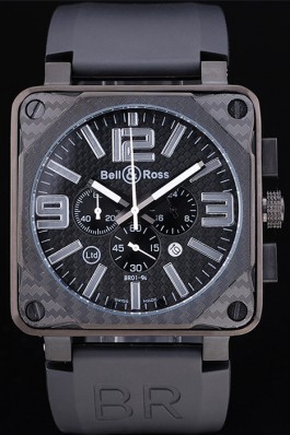 Bell Top Replica 7760 Black Rubber Strap and Ross BR01-92 Carbon