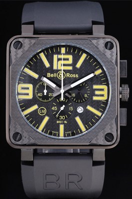 Bell Top Replica 7767 Black Rubber Strap and Ross BR01-92 Carbon