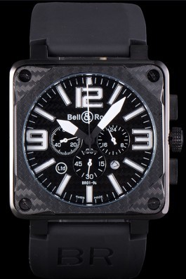Bell Top Replica 7764 Black Rubber Strap and Ross BR01-92 Carbon