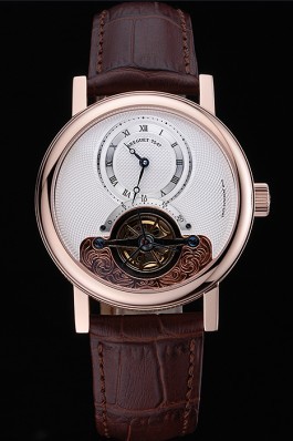 Breguet Classique Grande Complication Tourbillon Gold Case White Dial Brown Leather Strap 622209