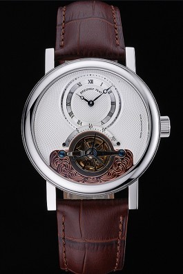 Breguet Classique Grande Complication Tourbillon Silver Case White Dial Brown Leather Strap 622210