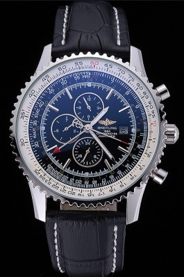 Breitling Navitimer World Black Dial Black Leather Bracelet 622513