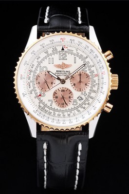 Black Top Replica 7899 Black Leather Strap Navitimer Kinetic Luxury Watch