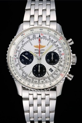 Swiss Breitling Navitimer White Dial Stainless Steel Bracelet 622441
