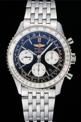 Swiss Breitling Navitimer Black Dial Stainless Steel Bracelet 622442