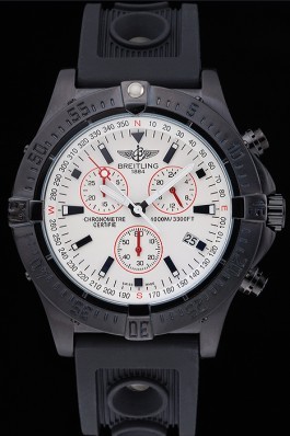 Breitling Avenger Seawolf Ion Plated Steinless Steel Case White Dial Rubber Bracelet 622241