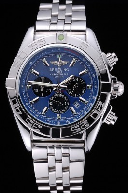 Breitling Chronomat 44 Blue Dial with Black Subdials Stainless Steel Bracelet 622508