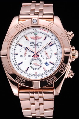 Breitling Chronomat 44 White Dial Rose Gold Bracelet 622518