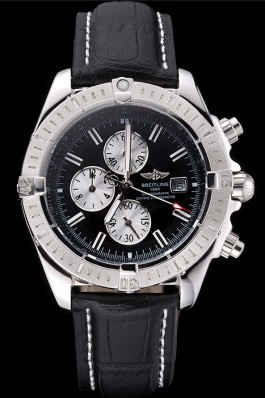 Breitling Chronomat 13 Stainless Steel Case Blue Dial Blue Leather Bracelet 622237