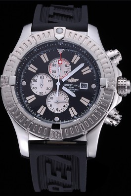 Breitling Chronomat Evolution Black Dial Black Rubber Bracelet 622516