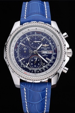 Breitling Bentley GT Racing Blue Dial Stainless Steel Case Blue Leather Bracelet 622231