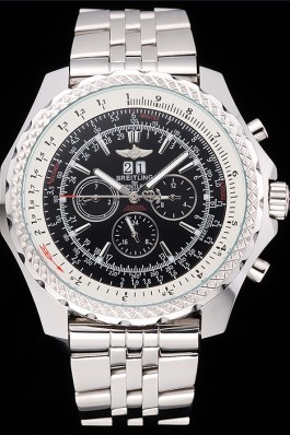 Breitling Bentley 6.75 Speed Black Dial Stainless Steel Case And Bracelet 622215