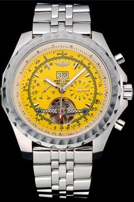 Breitling Bentley Mulliner Tourbillon Yellow Dial Stainless Steel Case And Bracelet 622734