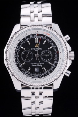 Black Top Replica 7808 Strap Breitling Bentley Steel Link Watch