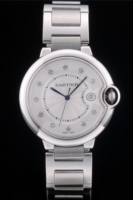 Cartier Ballon Bleu 42mm White Dial Stainless Steel Case Two Tone Silver Bracelet