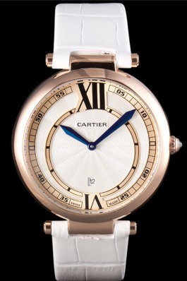 Cartier Ballon Bleu White Leather Strap 621449