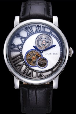 Cartier Rotonde Reversed Tourbillon White Dial 621947