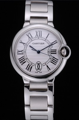 Swiss Cartier Ballon Bleu de Cartier White Dial Roman Numerals Stainless Steel Bracelet 622555