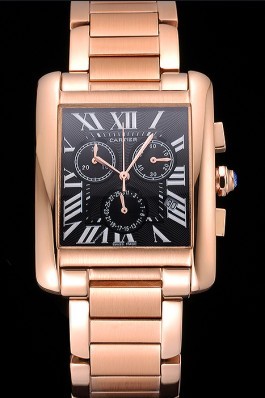 Cartier Tank MC Black Dial Rose Gold Case And Bracelet 622703