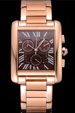 Cartier Tank MC Brown Dial Gold Case And Bracelet 622705