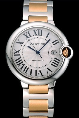 Swiss Cartier Ballon Bleu 42mm Silver Dial Stainless Steel Case Two Tone Gold Bracelet 622877