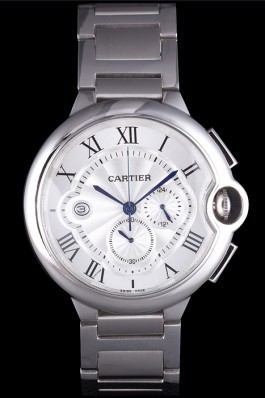 Cartier Ballon Bleu Chronograph White Dial Stainless Steel Case And Bracelet