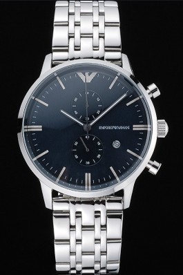 Emporio Armani Classic Chronograph Navy Dial Stainless Steel Bracelet 622332