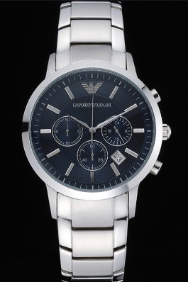 Emporio Armani Classic Chronograph Dark Blue Dial Stainless Steel Bracelet 622338