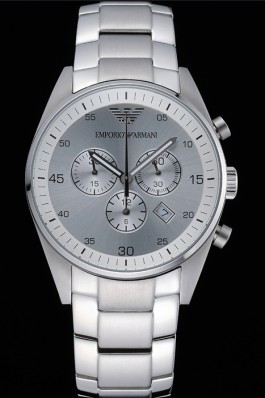 Emporio Armani Sportivo Chronograph Silver Dial Stainless Steel Bracelet 622345