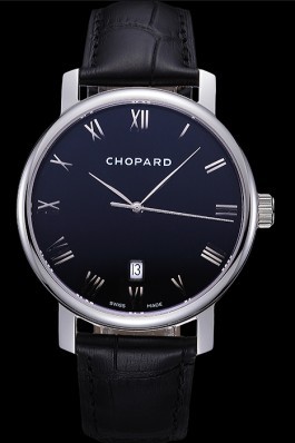  Swiss Chopard Classic Black Dial Black Croc Strap 622014