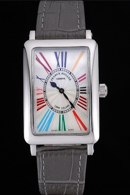 Franck Muller Long Island Classic Color Dreams White Dial Black Leather Strap 622365
