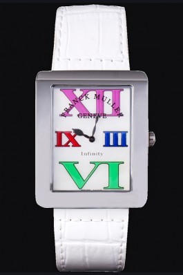 Franck Muller Infinity Stainless Steel Bezel White Croco Bracelet 80279
