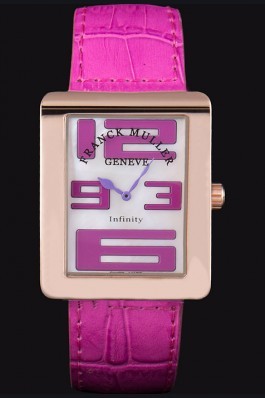 Franck Muller Infinity Rose Gold Bezel Fuchsia Croco Bracelet 80282