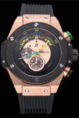 Hublot Big Bang Unico Bi-Retrograde Chrono King Gold Case Black Rubber Strap 622772