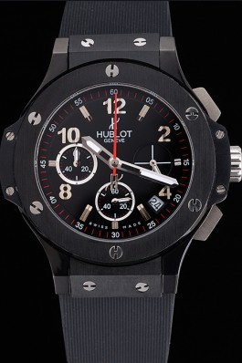 Women's Top Replica 8161 Black Rubber Strap Hublot Big Bang Luxury Watch 11