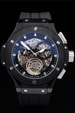 Hublot Top Replica 8228 Black Rubber Strap King Power Tourbillon Watch 39