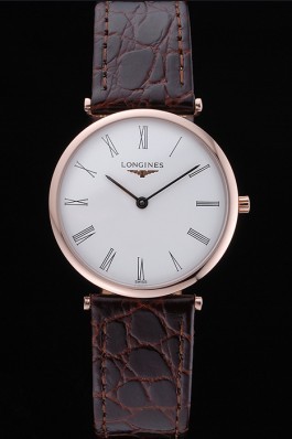 Longines La Grande Classique White Dial Brown Leather Band Homme 622136