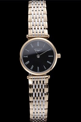 Longines La Grande Classique Two Tone Band Black Dial Femme 622098