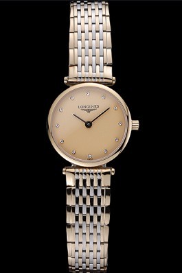 Longines La Grande Classique Two Tone Band Champagne Dial Diamond Markers Femme 622100