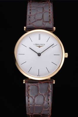 Longines La Grande Classique White Dial Brown Leather Strap Homme 622119