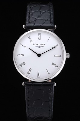 Longines La Grande Classique White Dial Black Leather Band Homme 622127