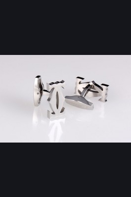 Cartier Replica Logo Cut Stainless Steel Cufflinks
